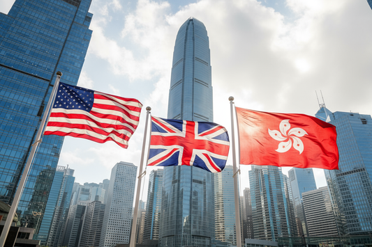 flags should be in the backdrop of skyscrappers